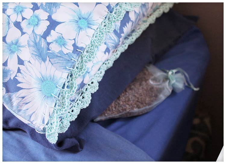 Camellia Rose Crochet trim pillowcase