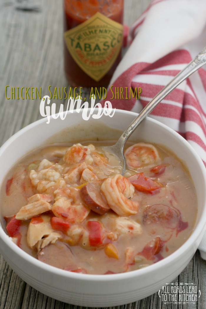 Chicken, Sausage, and Shrimp Gumbo inspired by That Would Be Me