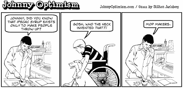 johnny optimism, johnnyoptimism, medical humor, sick humor, sick jokes, medical jokes, stilton jarlsberg,wheelchair, pharmacist