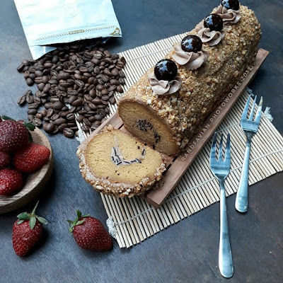 Resep Roll Cake - Coffee Nougat Roll Cake