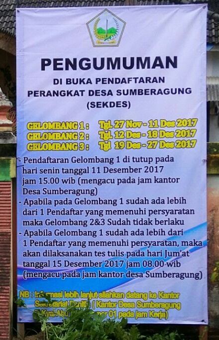 Sekretaris Desa Resmi Dibuka Pendaftaran Perangkat Desa