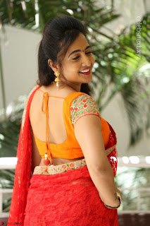 Lasya Cute Beauty in Saree Backless Choli at her Interview ~  Exclusive 059