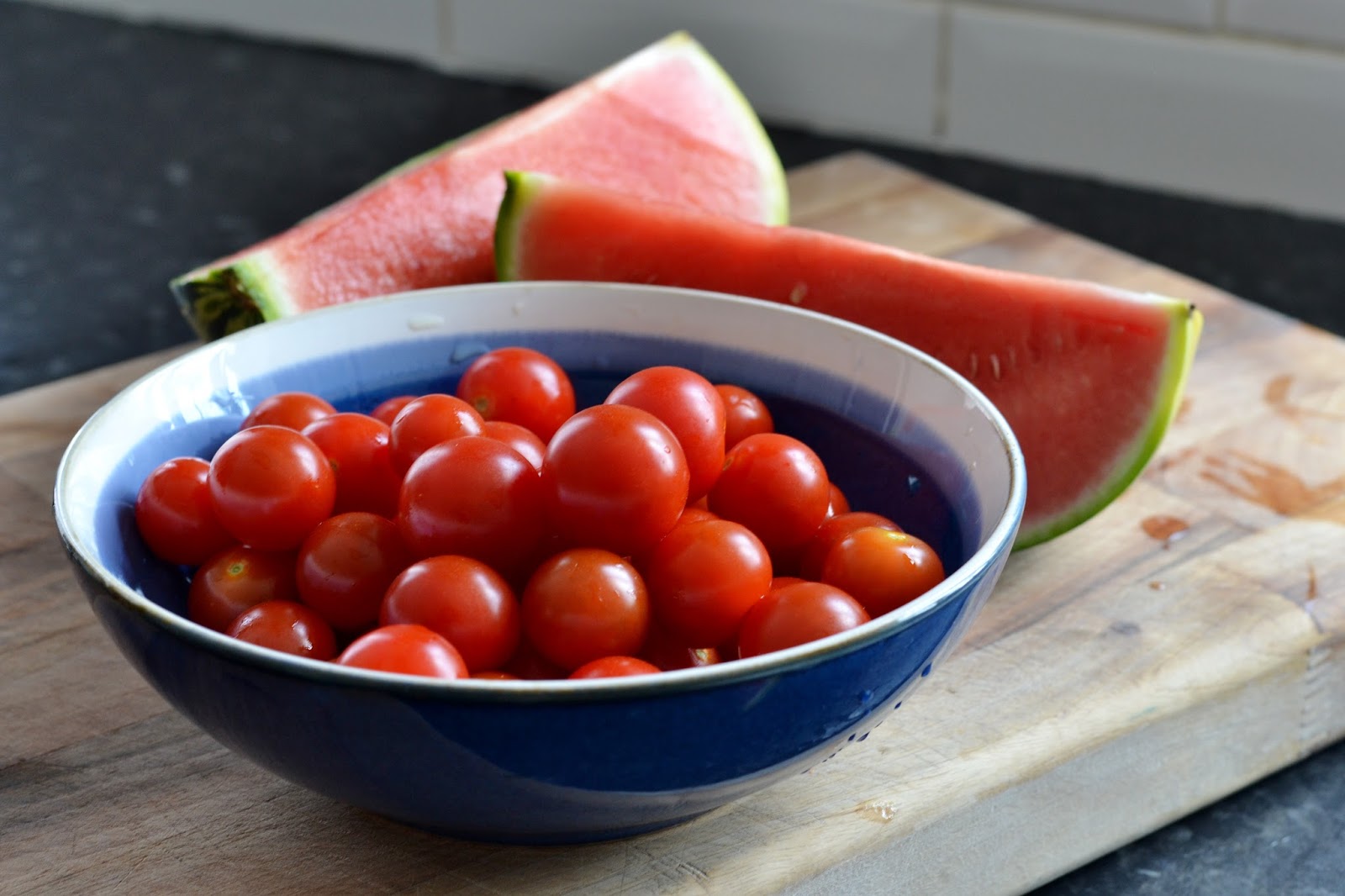 Piccolo tomato and watermelon gazpacho