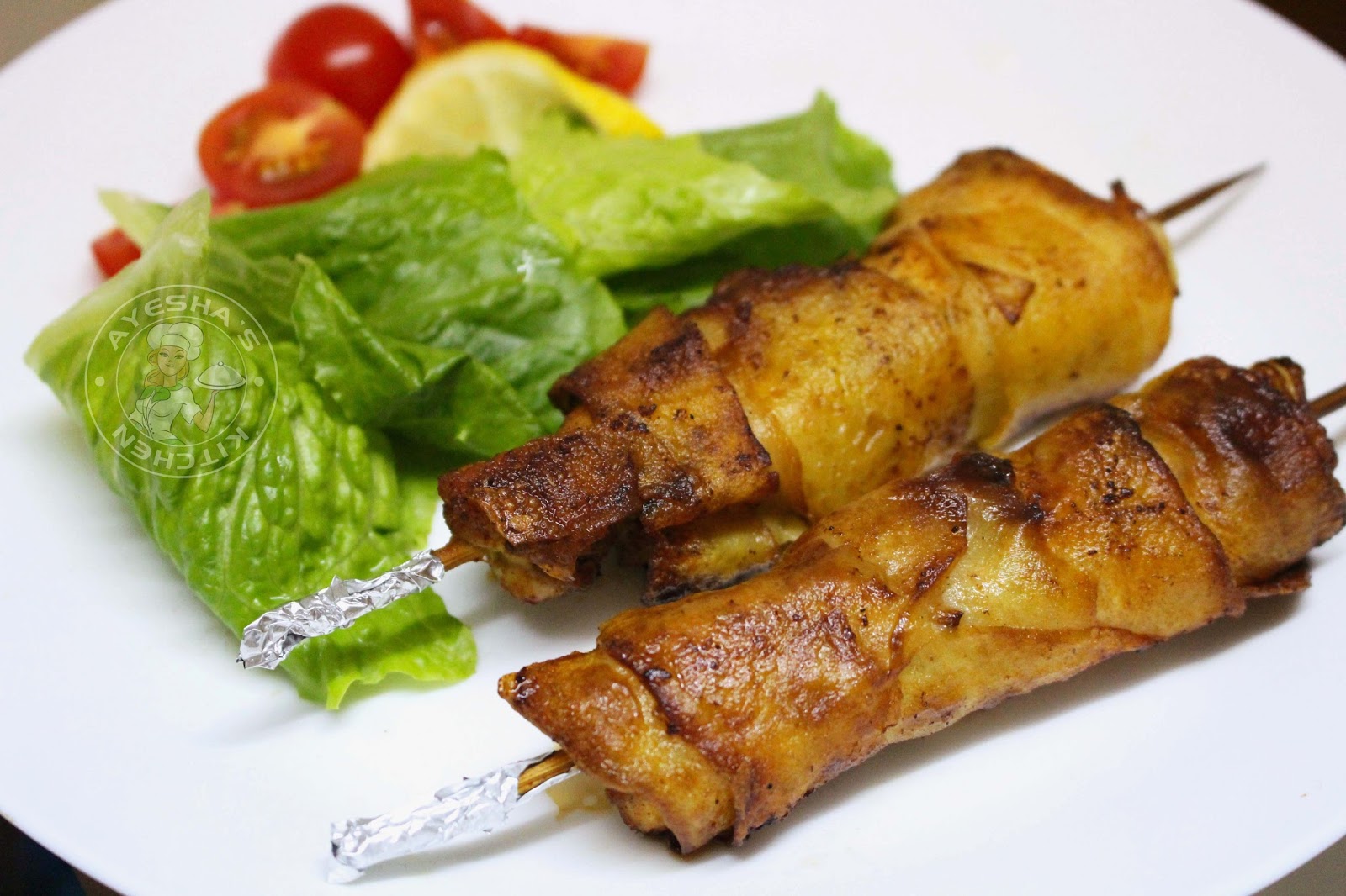 FRIED CHICKEN SKEWERS POTATO WRAPPED CHICKEN SKEWERS