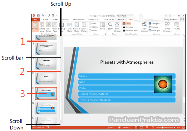 Cara Menampilkan Dan Navigasi Slide Pada Normal View Di PowerPoint 2013