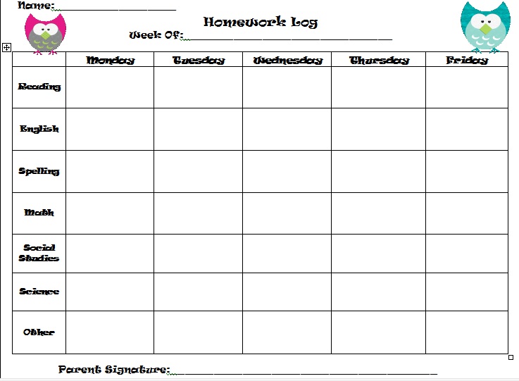 Homework pass template pdf