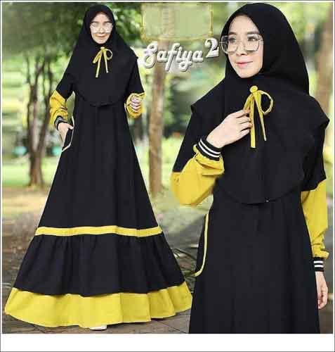 Baju Gamis Cantik Polos Safiya Syar I Bahan Wollycrepe Faniz Store