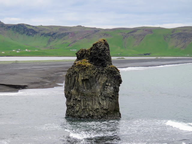 Large rock in the water near Dyrhólaey Peninsula along the South Coast of Iceland