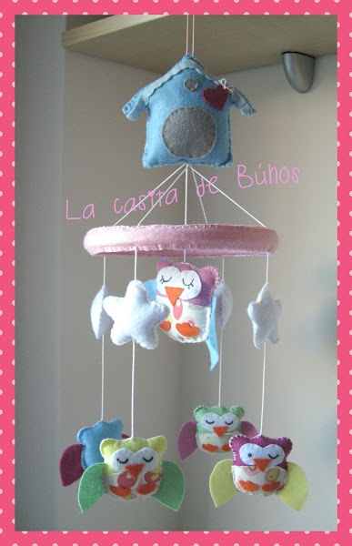 Móvil cuna búhos - Owl crib mobile