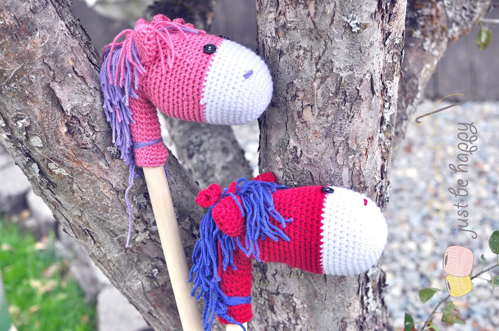 Just be happy! Crochet Stick Horses