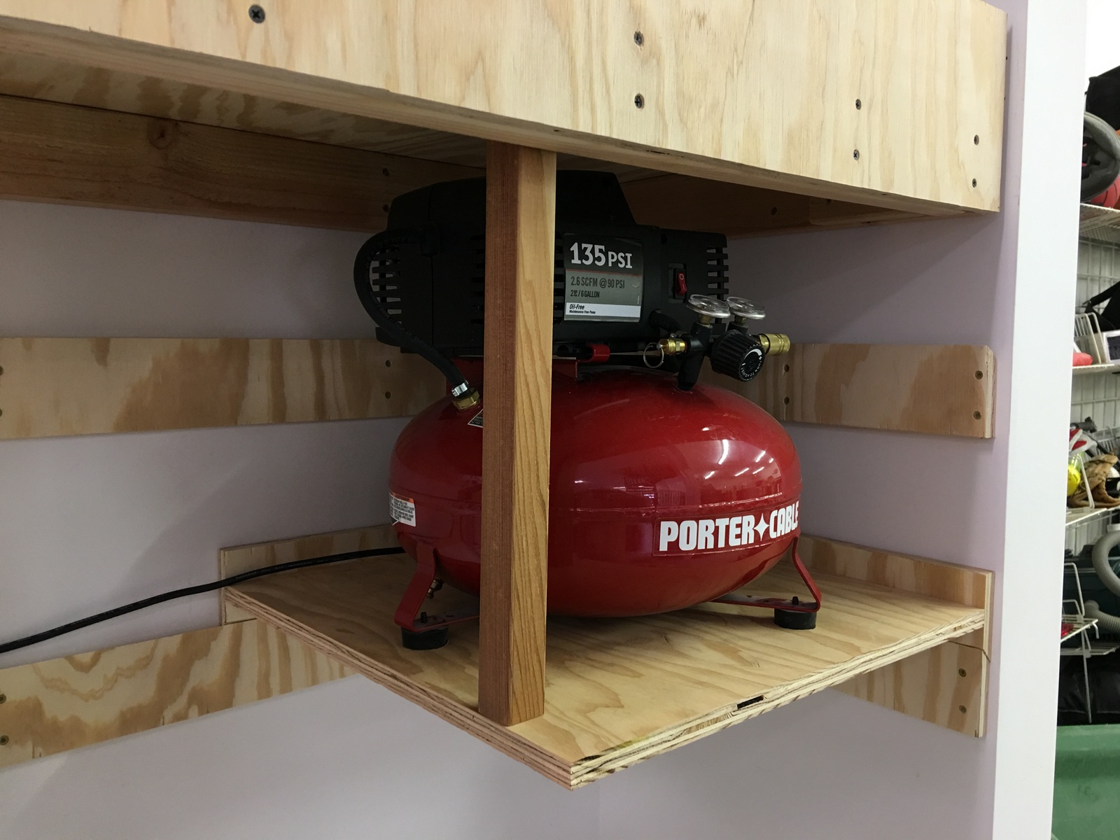 What Am I Doing? Wood Shop Part Seven The Air Compressor Shelf