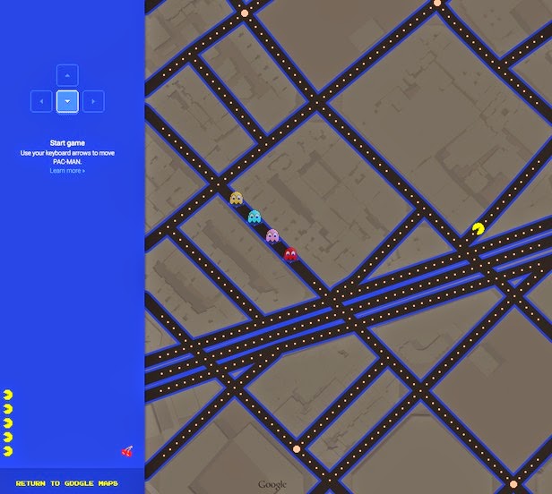 Bermain Pac-Man di Google Map - April Mop