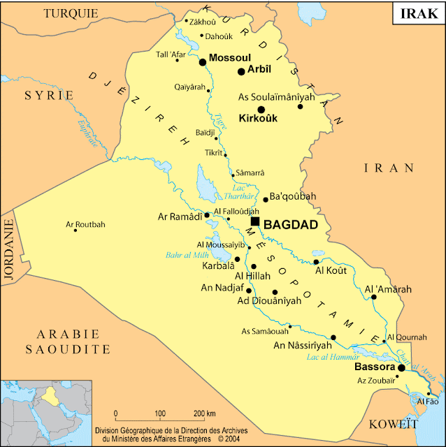 Carte simple de l'Irak Carte simple de l'Irak