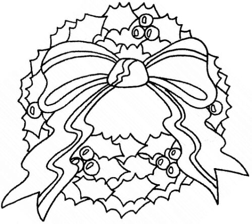 clipart christmas wreath black and white - photo #42