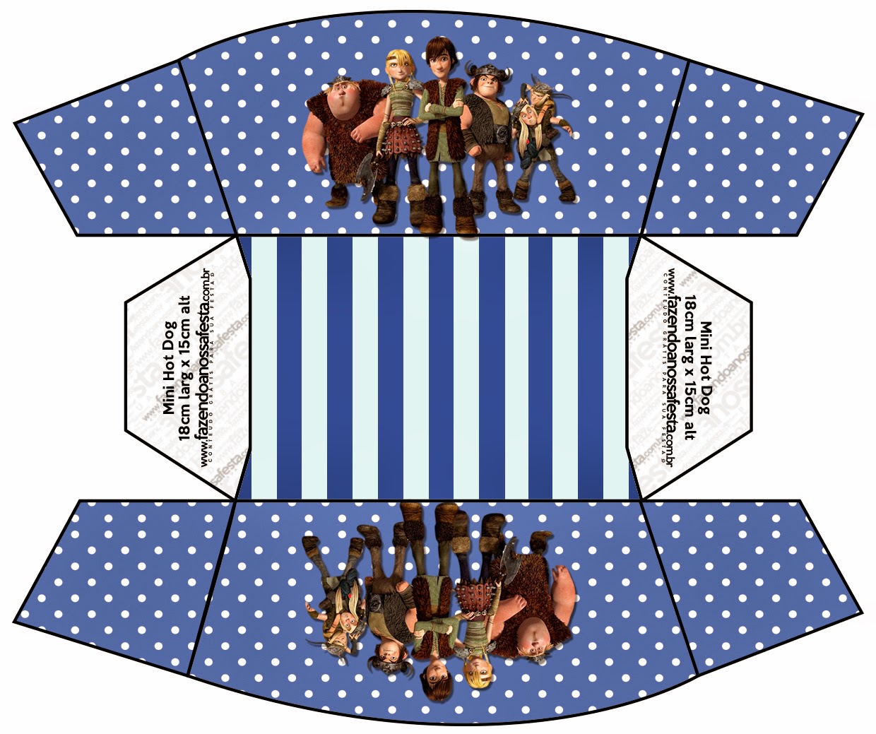 How to Train your Dragon: Free Printable Boxes. Hot Dogs Free Printable Tray.