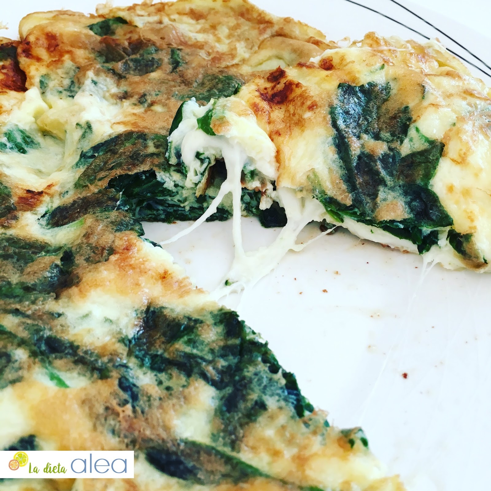 Tortilla de espinacas y mozzarella (cenas sanas y rápidas, 2) La