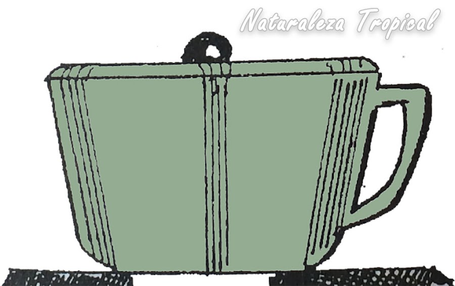 Tapado del recipiente del cocimiento para esperar que se enfríe