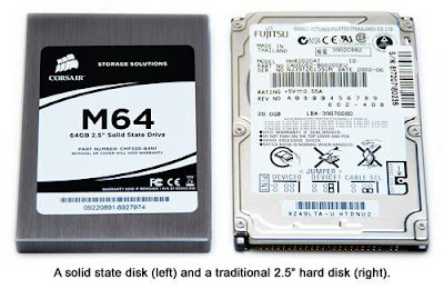 An SSD on the left and an HDD on the right