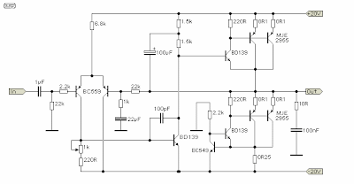 20W class A power amplifier circuit
