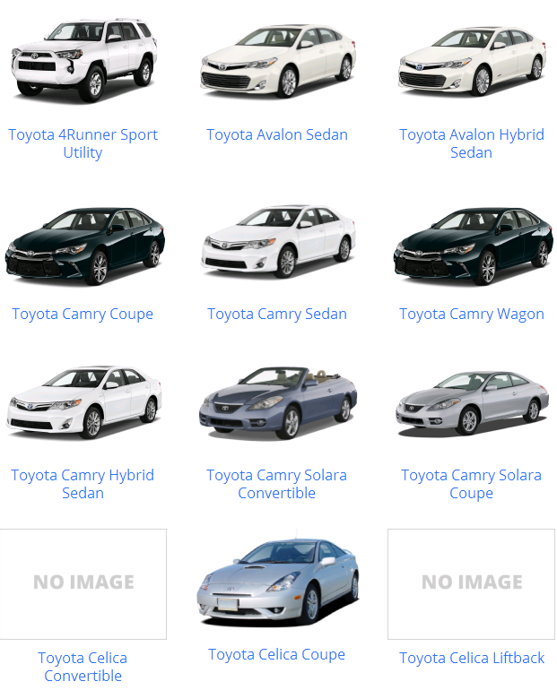 Các dòng xe Toyota & mẫu xe Toyota từ trước đến nay