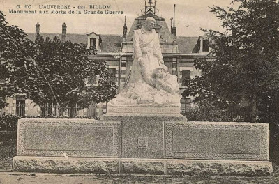 CPA monuments aux Morts du Puy-de-Dôme, Billom