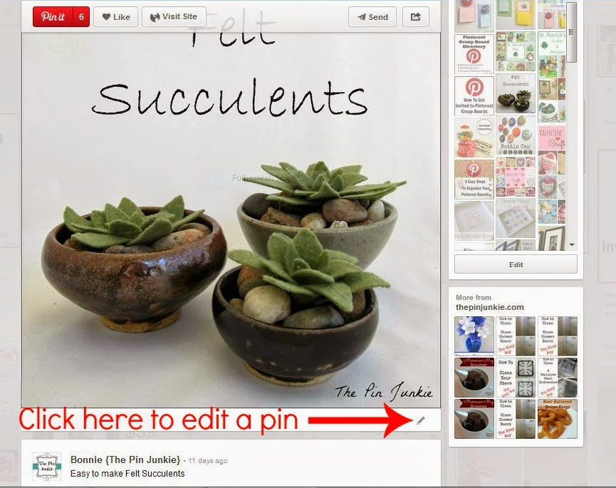 how to edit a pin on Pinterest