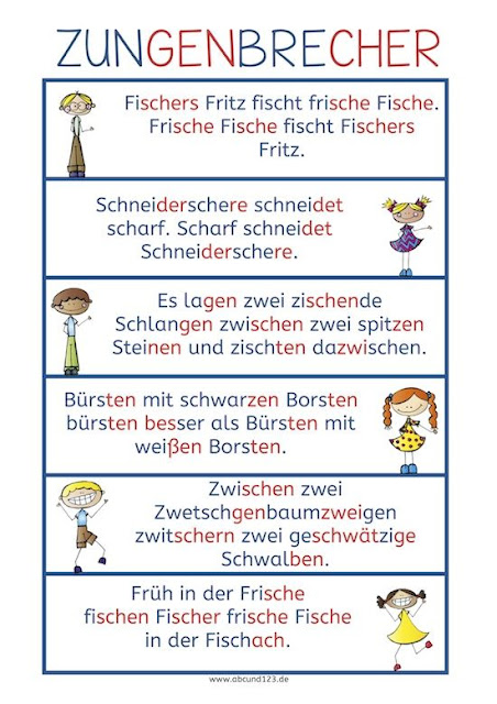 deutsch + english: Zungenbrecher - Γλωσσοδέτες