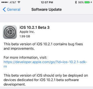 Apple seeds third beta of iOS 10.2.1, macOS Sierra 10.12.3, watchOS 3.1.3 and tvOS 10.1.1 to developers