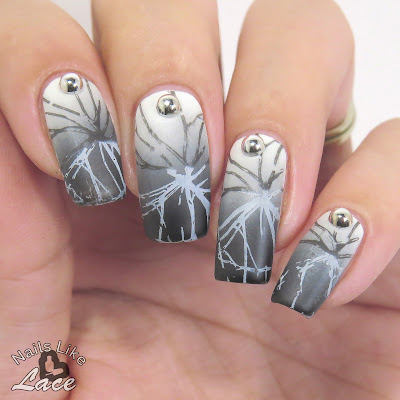 NailsLikeLace: Black and White Shattered Glass Stamping