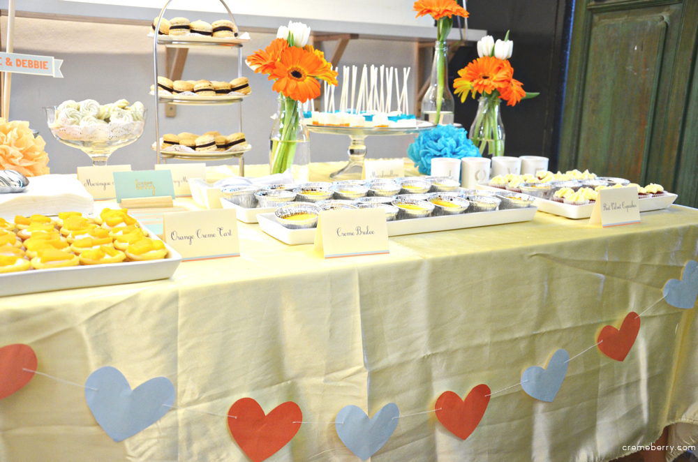 Orange Teal Engagement Dessert Table Creme Berry's Blog
