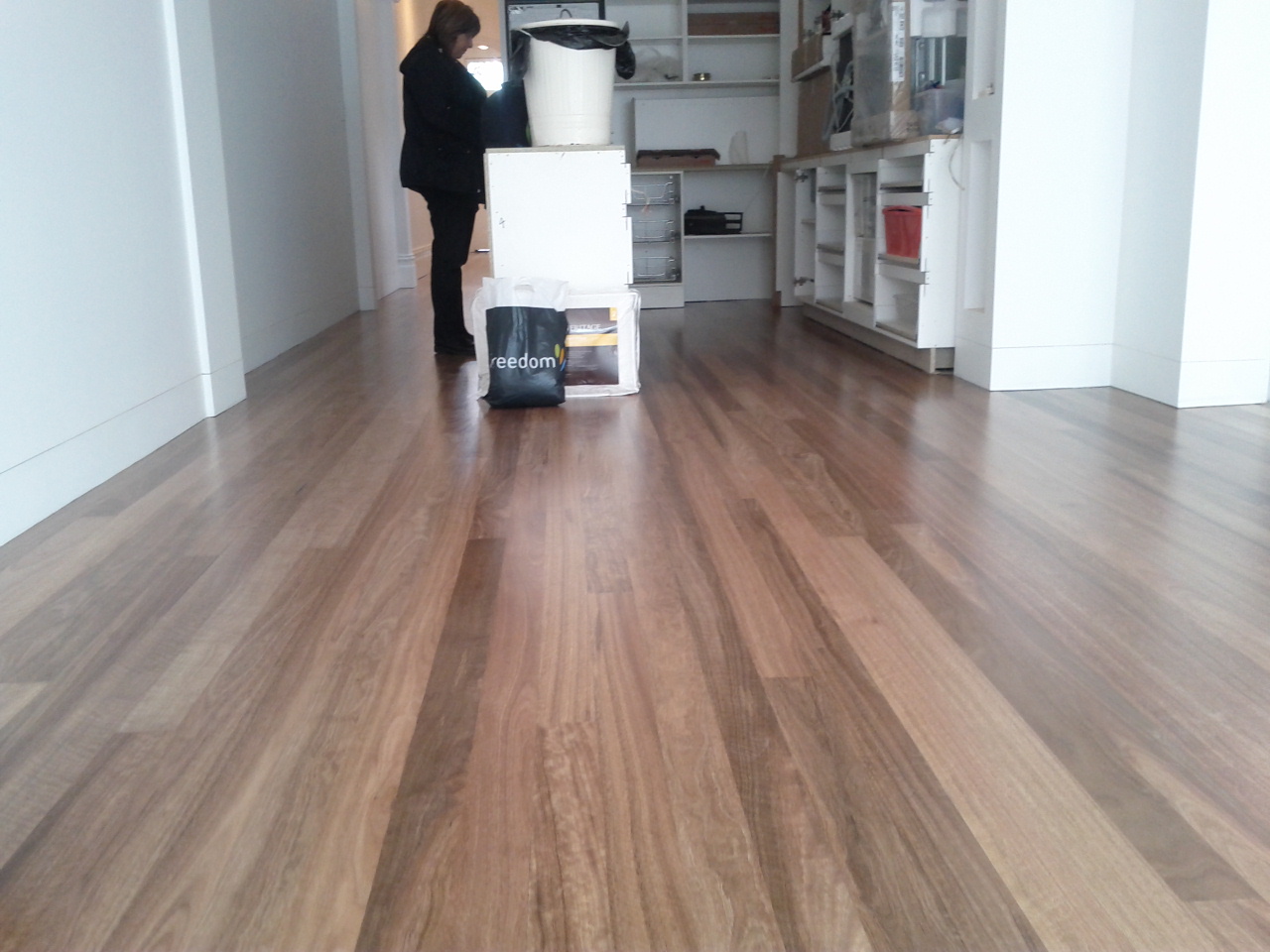 House Reno 2013 25 October. Floorboards polished final coat.