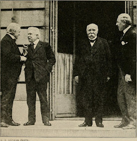 Orlando, second left, with Lloyd George, Clemenceau, and Woodrow Wilson at the Paris peace talks