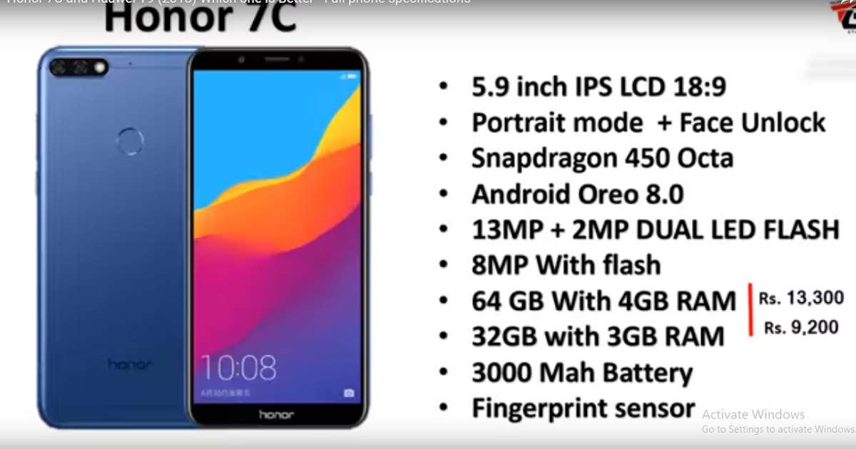 TechBlog: Huawei Honor 7C Specification