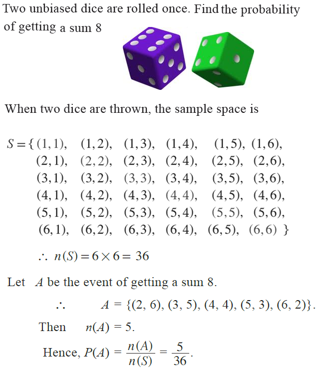 OMTEX CLASSES Two unbiased dice are rolled once. Find the probability