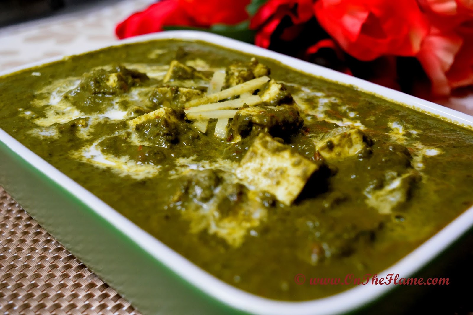 On The Flame Palak Paneer Spinach Curry With Indian Cottage Cheese
