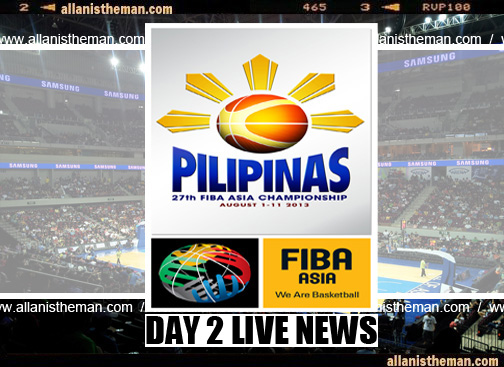 FIBA Asia Championship 2013: DAY 2 Live Game Results