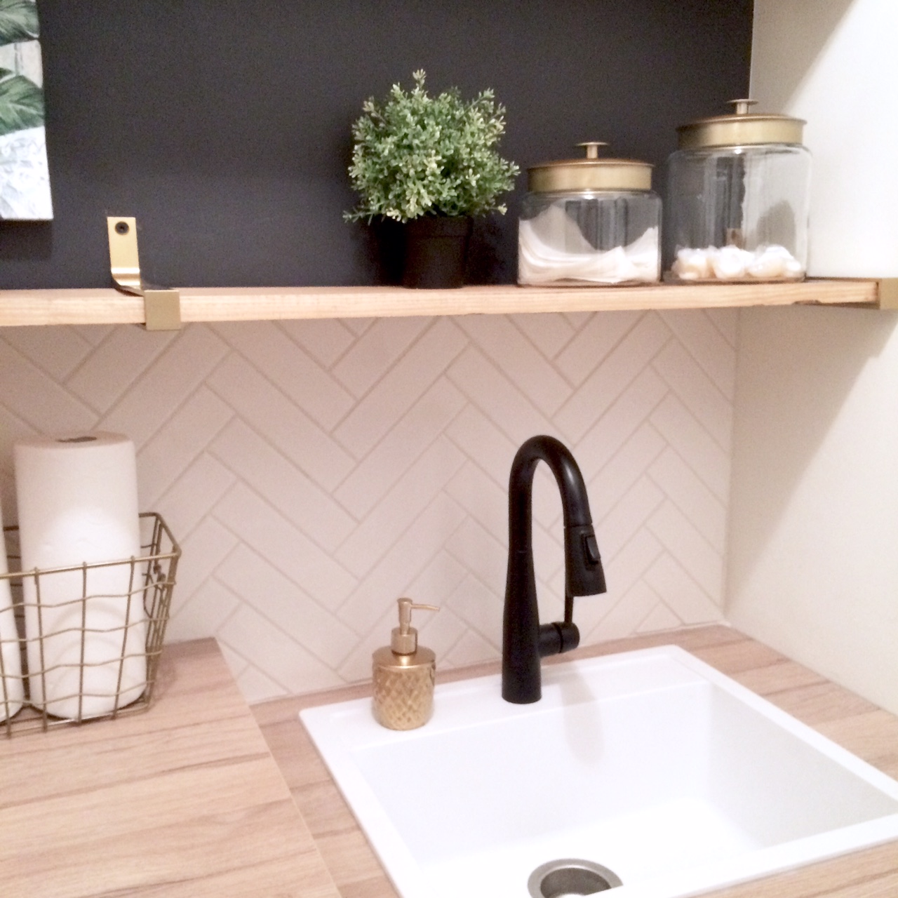 How to install a herringbone backsplash Harlow & Thistle