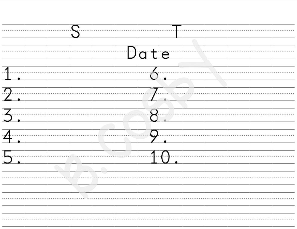 South Australian Spelling Test Template With Dictation