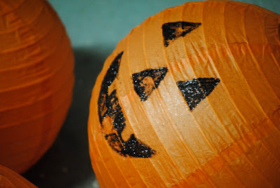 Pottery Barn Knock-Off: Hanging Pumpkin Jack O Lanterns Halloween Decorations