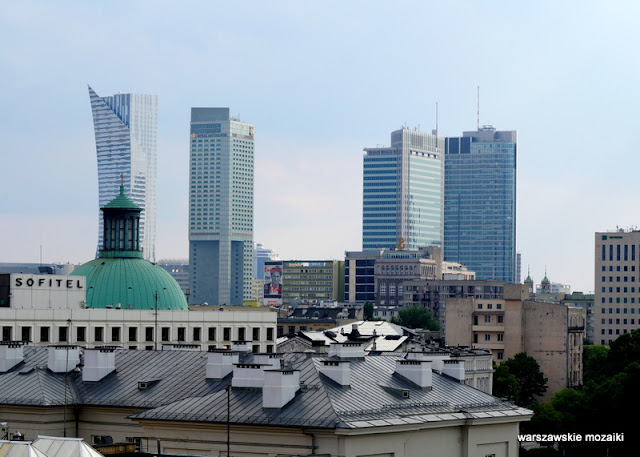 widok panorama Warszawa wieżowce