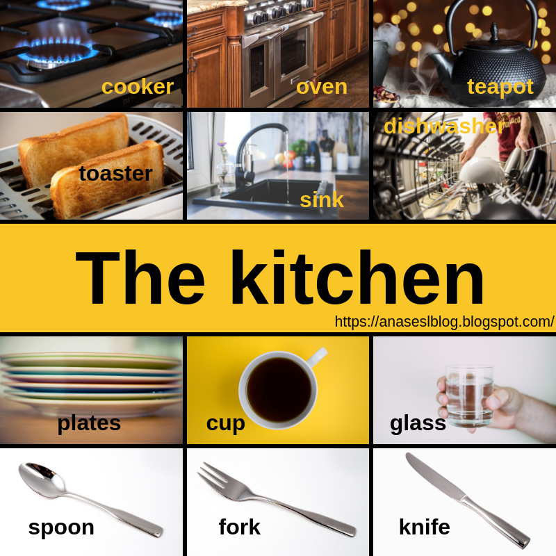 CPI Tino Grandío Bilingual Sections Kitchen vocabulary