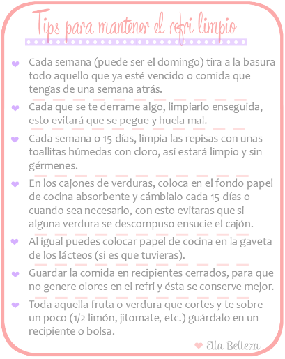 tips para mantener el refri limpio