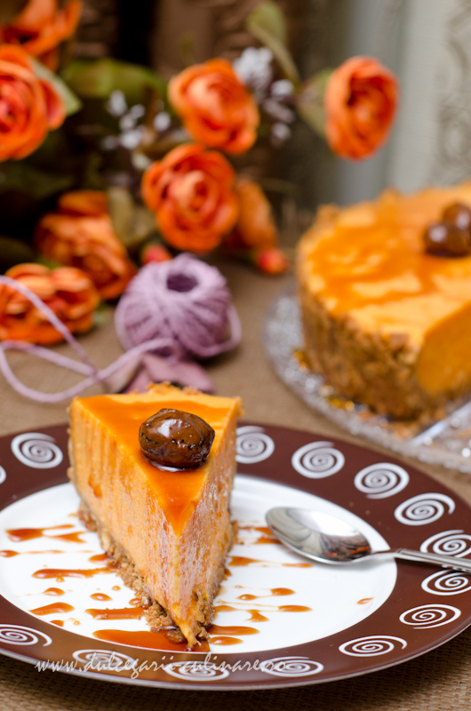 Cheesecake cu dovleac copt, ghimbir si aroma de portocala