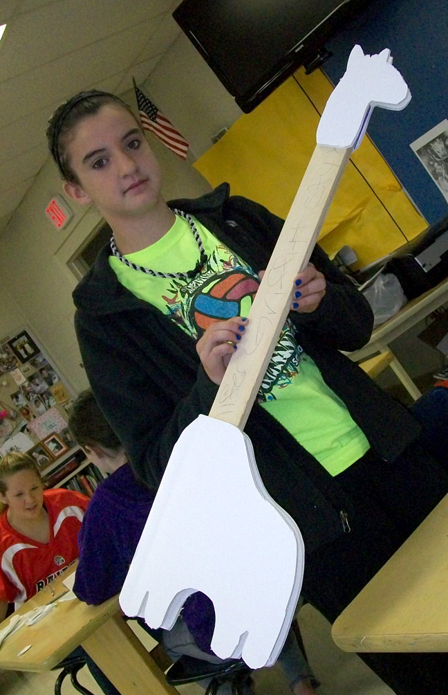 WAMEGO RAIDER GRAPHICS Paper Mache Guitars again!