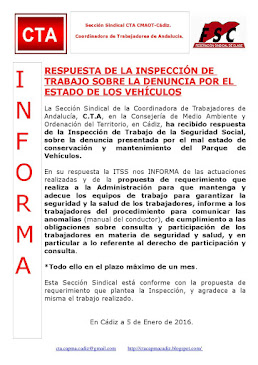 RESPUESTA DE LA INSPECCIÓN DE TRABAJO SOBRE LA DENUNCIA POR EL ESTADO DE LOS VEHÍCULOS