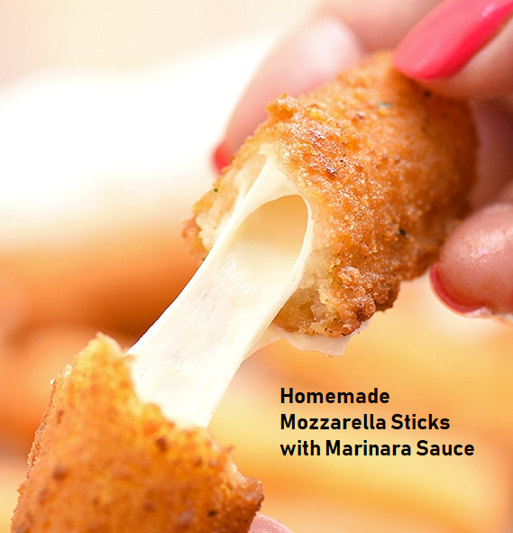 Homemade Mozzarella Sticks with Marinara Sauce Cake Cooking Recipes