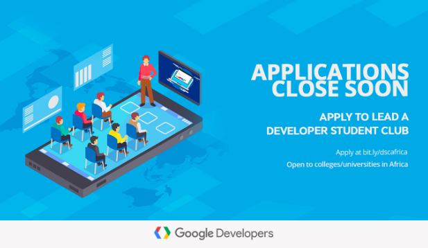 A graphic of application details for the Google Developer Students Club