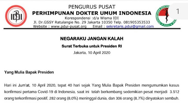 Surat Dokter Indonesia Untuk Jokowi Surat Dokter Indonesia Untuk Jokowi