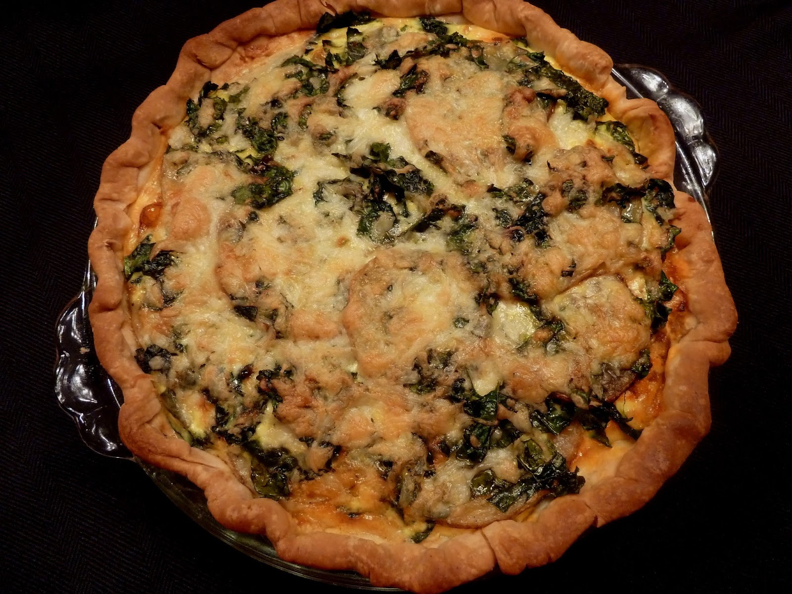 Cracked Pepper Kale Chorizo Potato Quiche