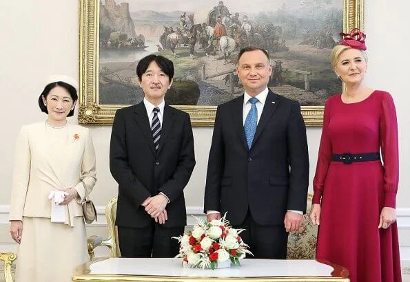 Predsident of Poland, Andrzej Duda and his wife, Agata Duda welcomed Crown Prince Fumihito and his wife Crown Princess Kiko